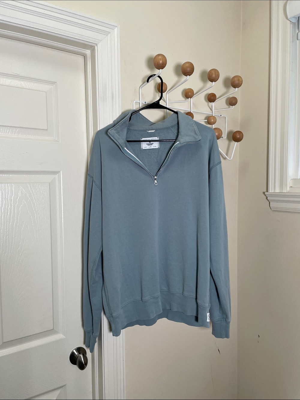 Reigning Champ Athletic Half-Zip Pullover - Dusty Blue - L
